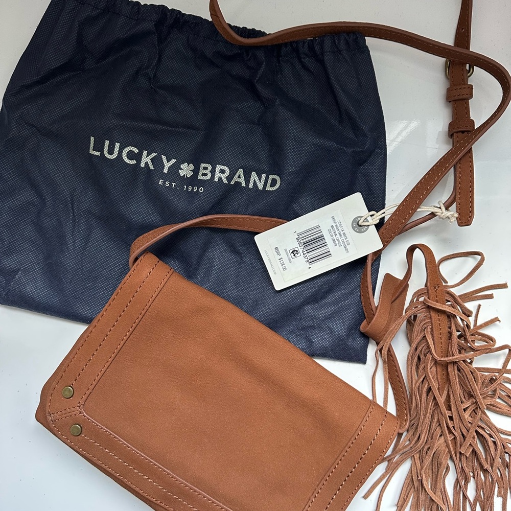 Lucky Brand Tan Crossbody Bag with Tassels